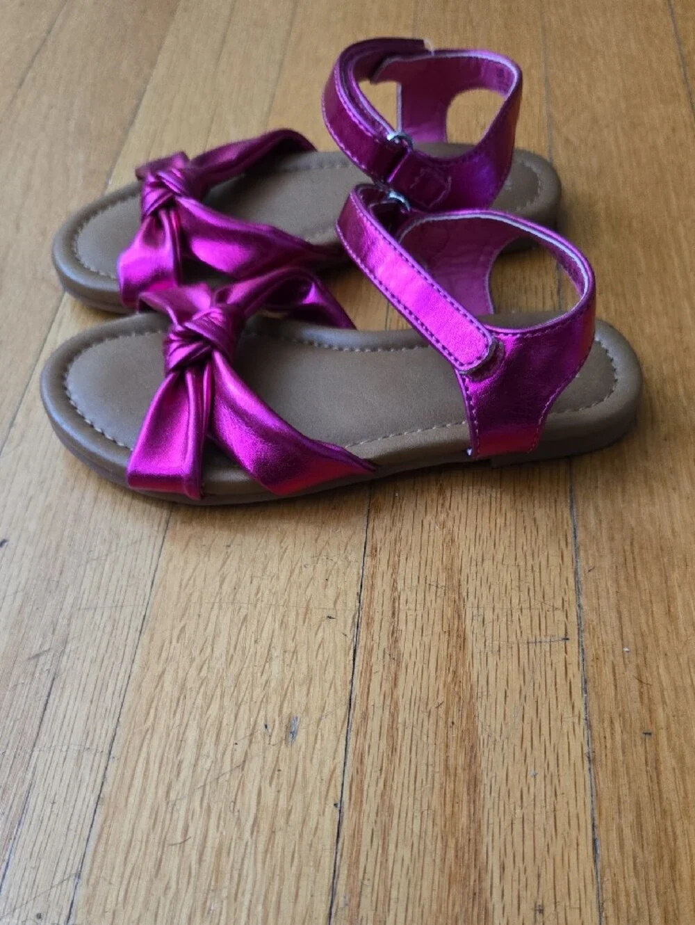 GAP Kids Metallic Magenta Bow Sandals